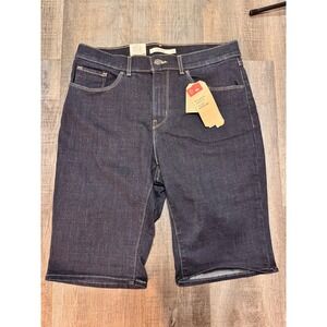 Levis Bermuda Shorts‎ Womens 30 Dark Indigo Mid Rise Slim Fit Denim 2996900160